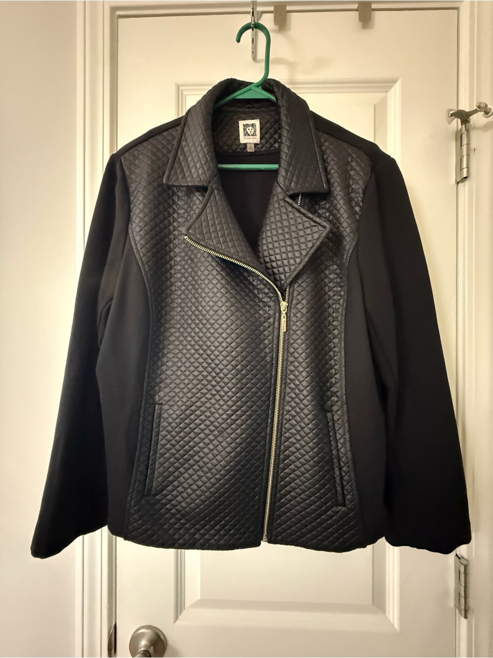 Anne Klein Quilted Moto Jacket Size XL